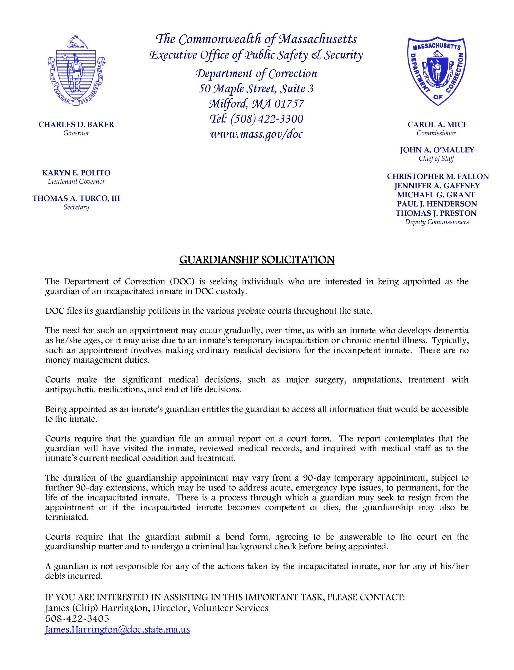 Guardianship Solicitation Mass.gov